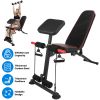 Adjustable Weight Bench with Preacher Curl Pad Resistance Bands Leg Extension Foldable Strength Training Workout Bench for Home Gym Full Body Exercise