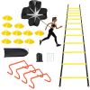 Speed Agility Training Equipment Set For Pro Beginner Including Cones Parachute Stakes Hurdles 19.68FT Ladder