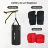 Soozier Unfilled Punching Bag for Adults, Heavy Bag Wall Mount Set with Bracket, Boxing Gloves