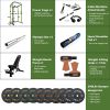 200lb Green Home Gym Set Multi-functional Power Cage, Home Adjustable Pullup Squat Rack 1000Lbs Capacity Comprehensive Fitness Barbell Rack