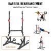 VEVOR Squat Stand Power Rack, Multi-Functional Barbell Rack with Hook, Weight Plate Storage Attachment, Adjustable Free Bench Press Stands