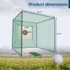 10X10X10FT Golf Practice Net Cage w/ Metal Frame Hitting Net Kit Indoor Outdoor