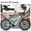 A26309 26 inch Mountain Bike,Full-Suspension 21 Speeds Drivetrain with Disc-Brake MTB Bicycle, 26*4" Fat tire Bike for Men