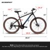 A24301 Mountain Bike 24 Inch Wheels, 21-Speed Mens Womens Trail Commuter City Mountain Bike