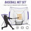 Soozier Baseball Practice Net Set with 7.5x7ft Catcher Net, Ball Caddy and Batting Tee