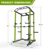 210lb Green Home Gym Set Multi-functional Power Cage, Home Adjustable Pullup Squat Rack 1000Lbs Capacity Comprehensive Fitness Barbell Rack