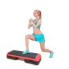 Adjustable Aerobic Step Workout Step with 4 Risers Fitness & Exercise Platform Trainer Red