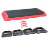 Adjustable Aerobic Step Workout Step with 4 Risers Fitness & Exercise Platform Trainer Red