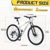 29 Inch Wheels 8 Speed Mountain Bike, for Men Women Boys and Girls, Front Suspension, Steel Frame