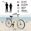 Single Speed Bicycles 26"Inch,Steel Frame, Wide Wheels for Stability, Rear Coaster Brakes,Multiple Colors Women's Beach Cruiser Bike