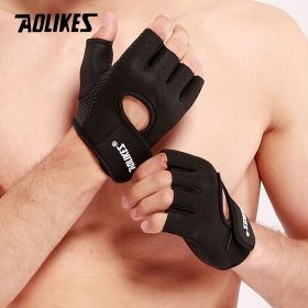 Aolikes 1pair Unisex Fitness Workout Gloves For Weightlifting Cycling Exercise Training Pull Ups Fitness Climbing And Rowing (Color: Blue, size: M)