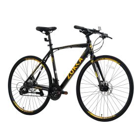 24 Speed Hybrid bike Disc Brake 700C Road Bike For men women's City Bicycle (Color: as Pic)